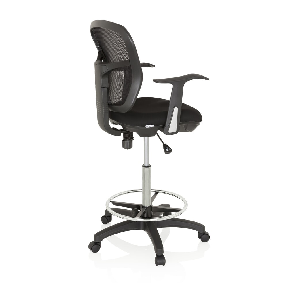 Produktabbildung Nr. 4: hjh OFFICE Arbeitsstuhl / Counterstuhl TOP WORK 108 Stoff/Netzstoff, schwarz