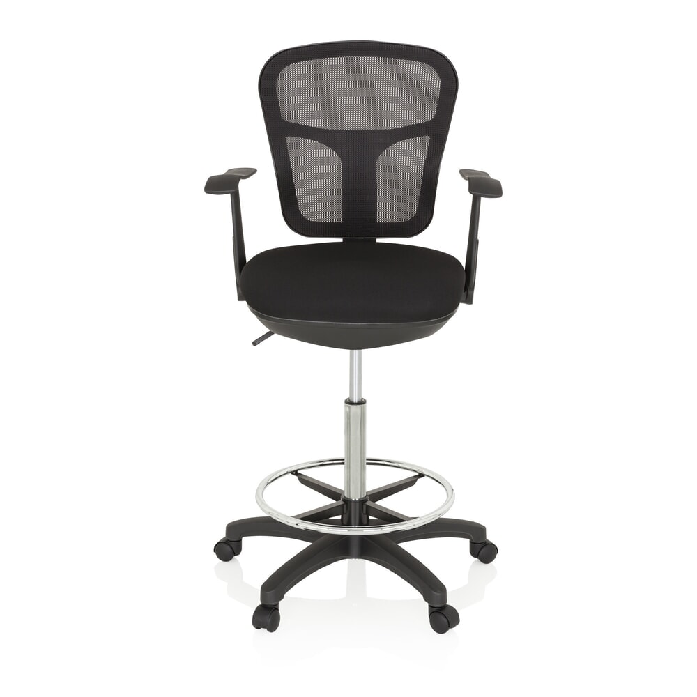 Produktabbildung: hjh OFFICE Arbeitsstuhl / Counterstuhl TOP WORK 108 Stoff/Netzstoff, schwarz