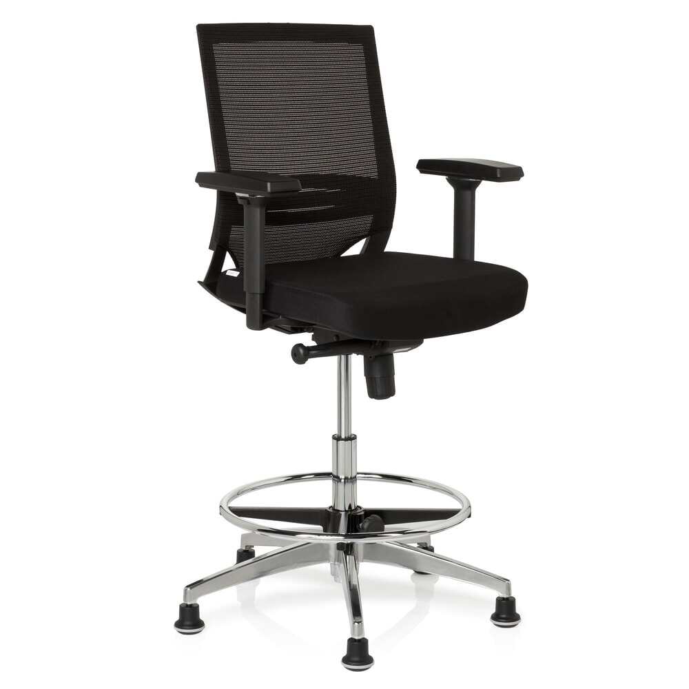 Produktabbildung Nr. 3: hjh OFFICE Arbeitsstuhl / Counterstuhl TOP WORK 77 Stoff, schwarz