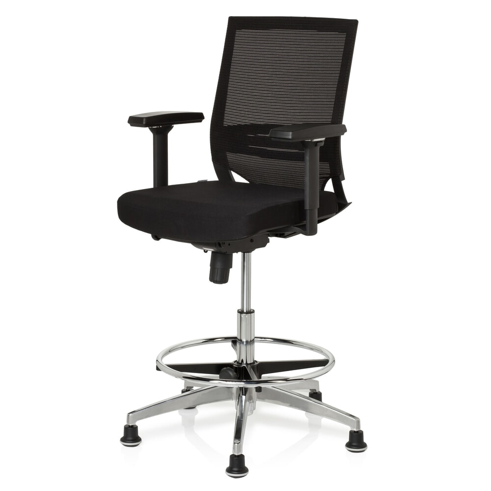 Produktabbildung Nr. 10: hjh OFFICE Arbeitsstuhl / Counterstuhl TOP WORK 77 Stoff, schwarz