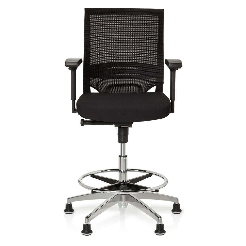 Produktabbildung: hjh OFFICE Arbeitsstuhl / Counterstuhl TOP WORK 77 Stoff, schwarz