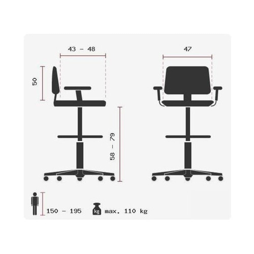 Produktabbildung Nr. 11: hjh OFFICE Arbeitsstuhl / Counterstuhl TOP WORK 78 Netzstoff, schwarz