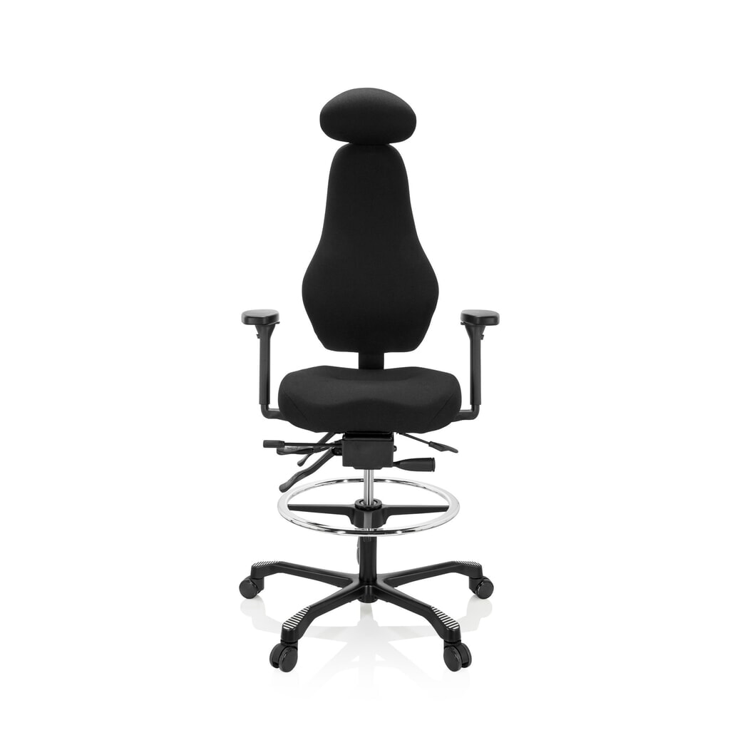 hjh OFFICE Arbeitsstuhl / Counterstuhl RESISTIO WORK Stoff, schwarz Produktabbildung Nr. 1: hjh OFFICE Arbeitsstuhl / Counterstuhl RESISTIO WORK Stoff, schwarz