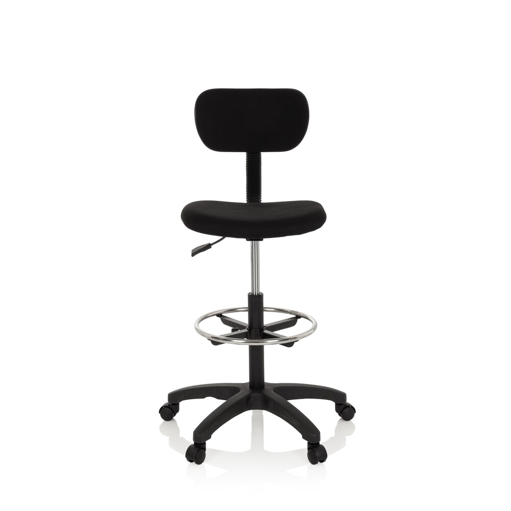 Produktabbildung: hjh OFFICE Arbeitsstuhl / Arbeitshocker TOP WORK 05 Stoff, schwarz