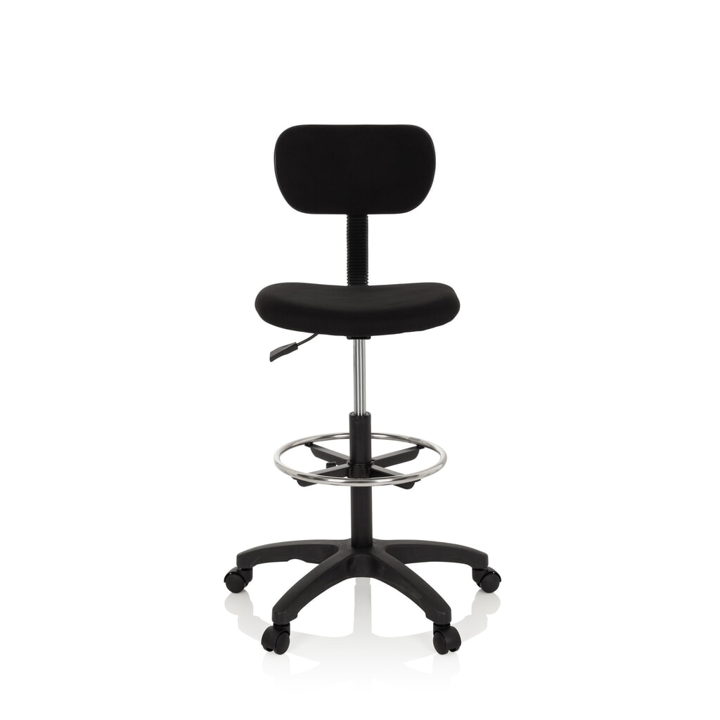 hjh OFFICE Arbeitsstuhl / Arbeitshocker TOP WORK 05 Stoff, schwarz Produktabbildung: hjh OFFICE Arbeitsstuhl / Arbeitshocker TOP WORK 05 Stoff, schwarz