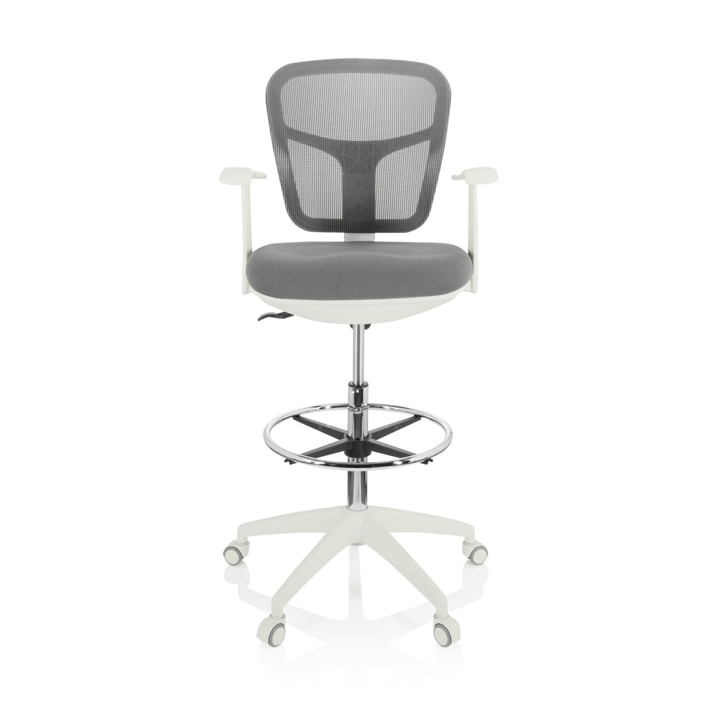 Produktabbildung Nr. 1: hjh OFFICE Arbeitsstuhl / Counterstuhl TOP WORK 108 W Netzstoff/Stoff, grau