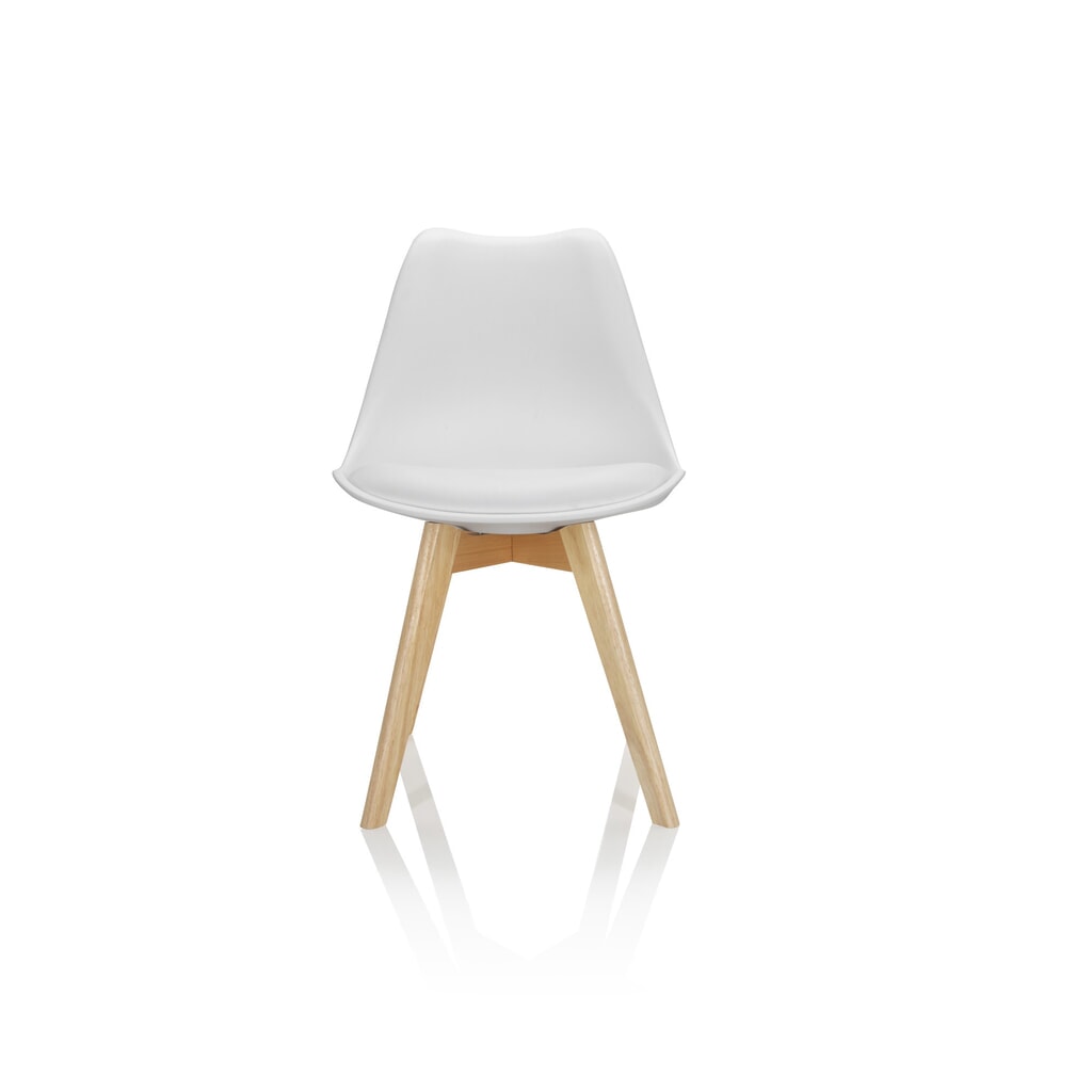 Produktabbildung: hjh OFFICE Besucherstuhl / Schalenstuhl SCANDI Kunststoff, 4er Pack, weiss