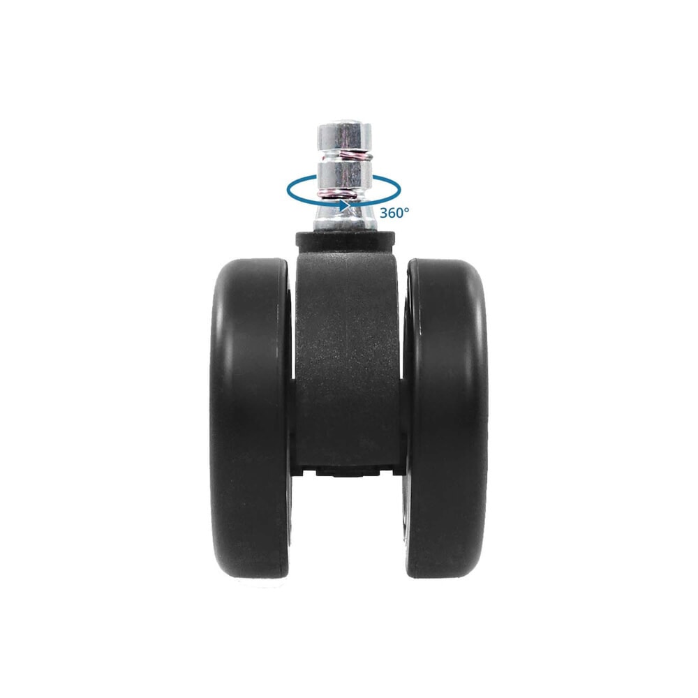 Produktabbildung Nr. 3: hjh OFFICE 5x Hartbodenrollen ROLO COLOR 60 11 mm / 60 mm Büro-Stuhl-Rollen für Hartböden (5er Pack), schwarz/weiss