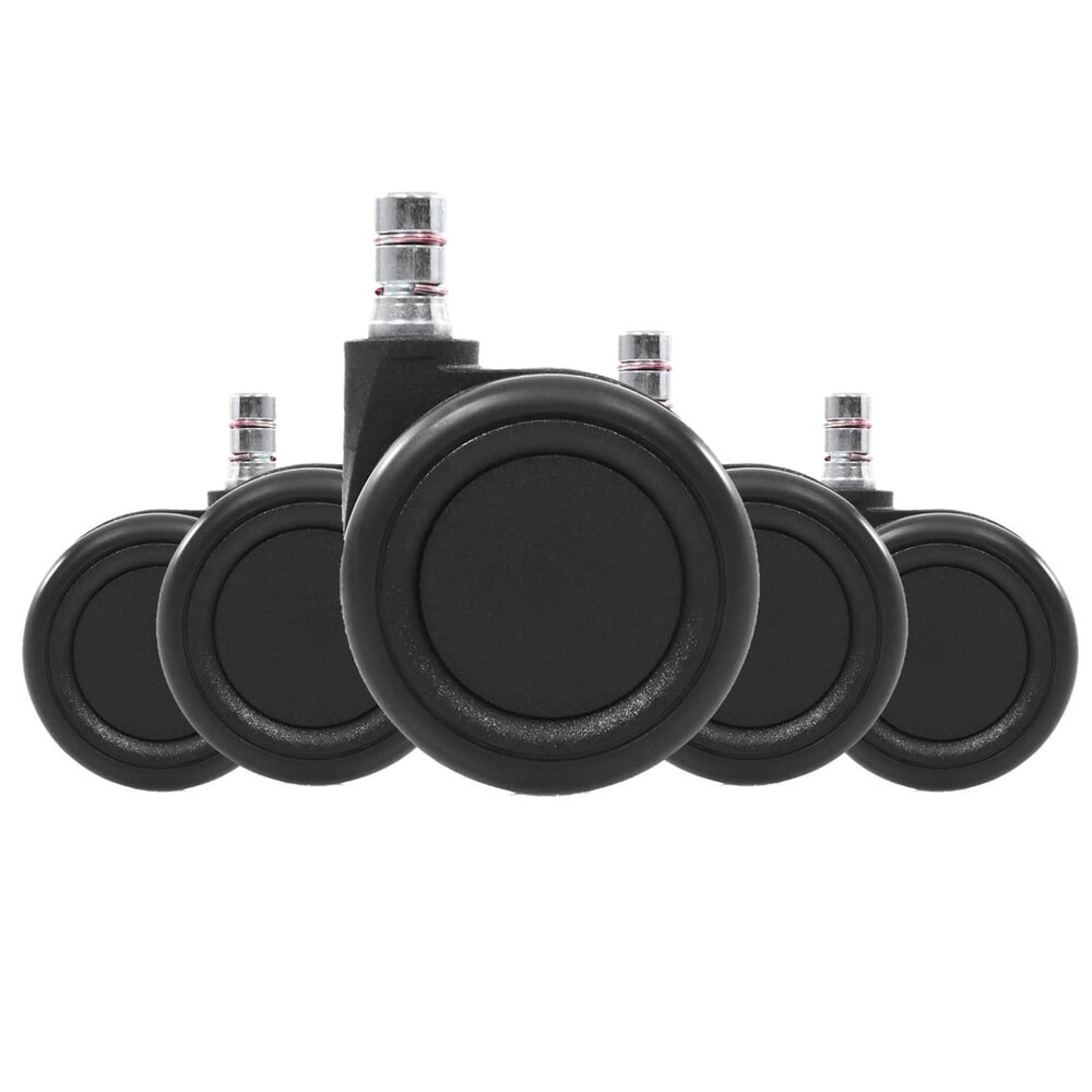 Produktabbildung Nr. 2: hjh OFFICE 5x Hartbodenrollen ROLO COLOR 60 11 mm / 60 mm Büro-Stuhl-Rollen für Hartböden (5er Pack), schwarz/schw