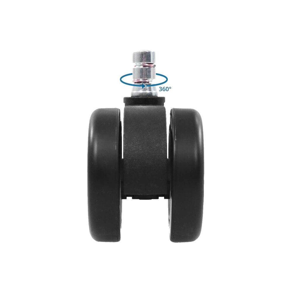 Produktabbildung Nr. 3: hjh OFFICE 5x Hartbodenrollen ROLO COLOR 60 11 mm / 60 mm Büro-Stuhl-Rollen für Hartböden (5er Pack), schwarz/schw
