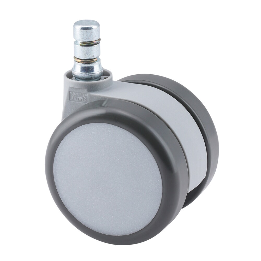 Produktabbildung: hjh OFFICE 5x Hartbodenrollen ROLO MOVE 60 No-Noise 11 mm / 60 mm (5er Pack) Büro-Stuhl-Rollen, weiss/grau