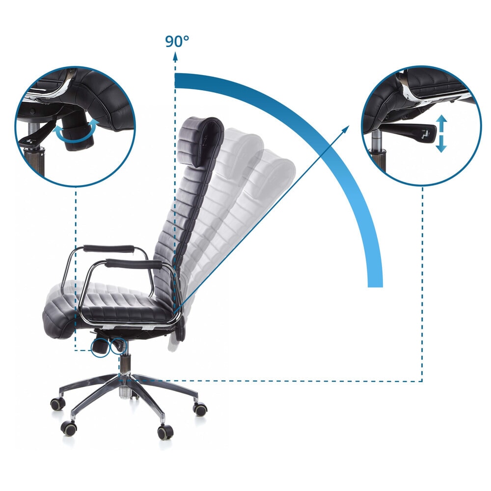 Produktabbildung Nr. 12: hjh OFFICE Bürostuhl / Chefsessel ASPERA 20 Leder, schwarz