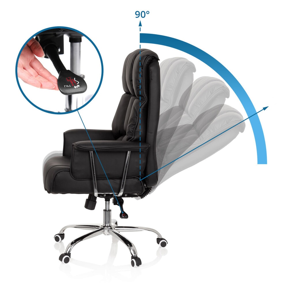 Produktabbildung Nr. 3: hjh OFFICE Bürostuhl / Chefsessel COMMANDER PU Kunstleder, schwarz