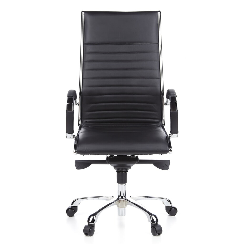hjh OFFICE Bürostuhl / Chefsessel PARMA 20 Leder, schwarz Produktabbildung: hjh OFFICE Bürostuhl / Chefsessel PARMA 20 Leder, schwarz