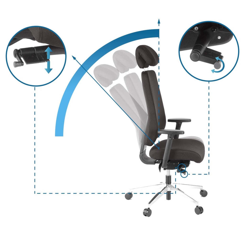 Produktabbildung Nr. 10: hjh OFFICE Bürostuhl / Chefsessel PRO TEC 400 Stoff, schwarz
