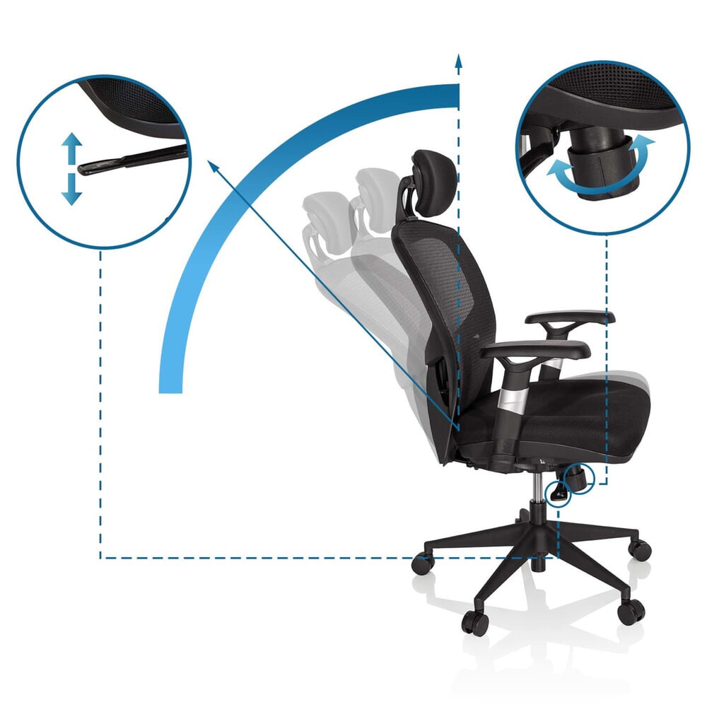 Produktabbildung Nr. 12: hjh OFFICE Bürostuhl / Chefsessel VENUS BASE Stoff, schwarz
