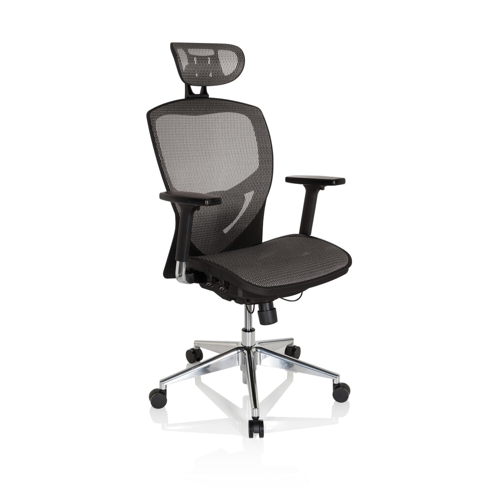 Produktabbildung Nr. 4: hjh OFFICE Bürostuhl / Chefsessel VENUS ONE Netzstoff, silbergrau/schwarz