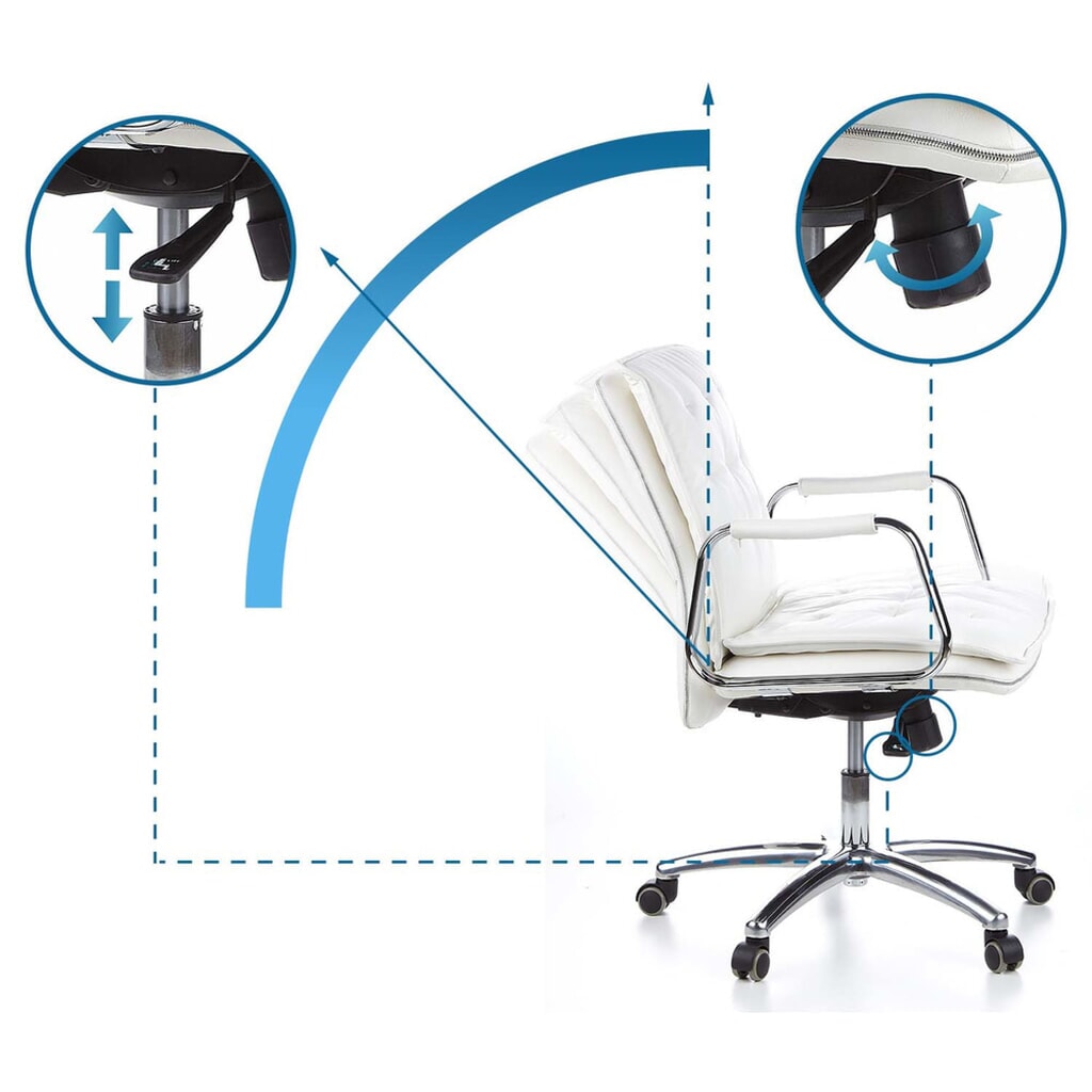 Produktabbildung Nr. 12: hjh OFFICE Bürostuhl / Chefsessel VILLA 10 Leder, cremeweiss