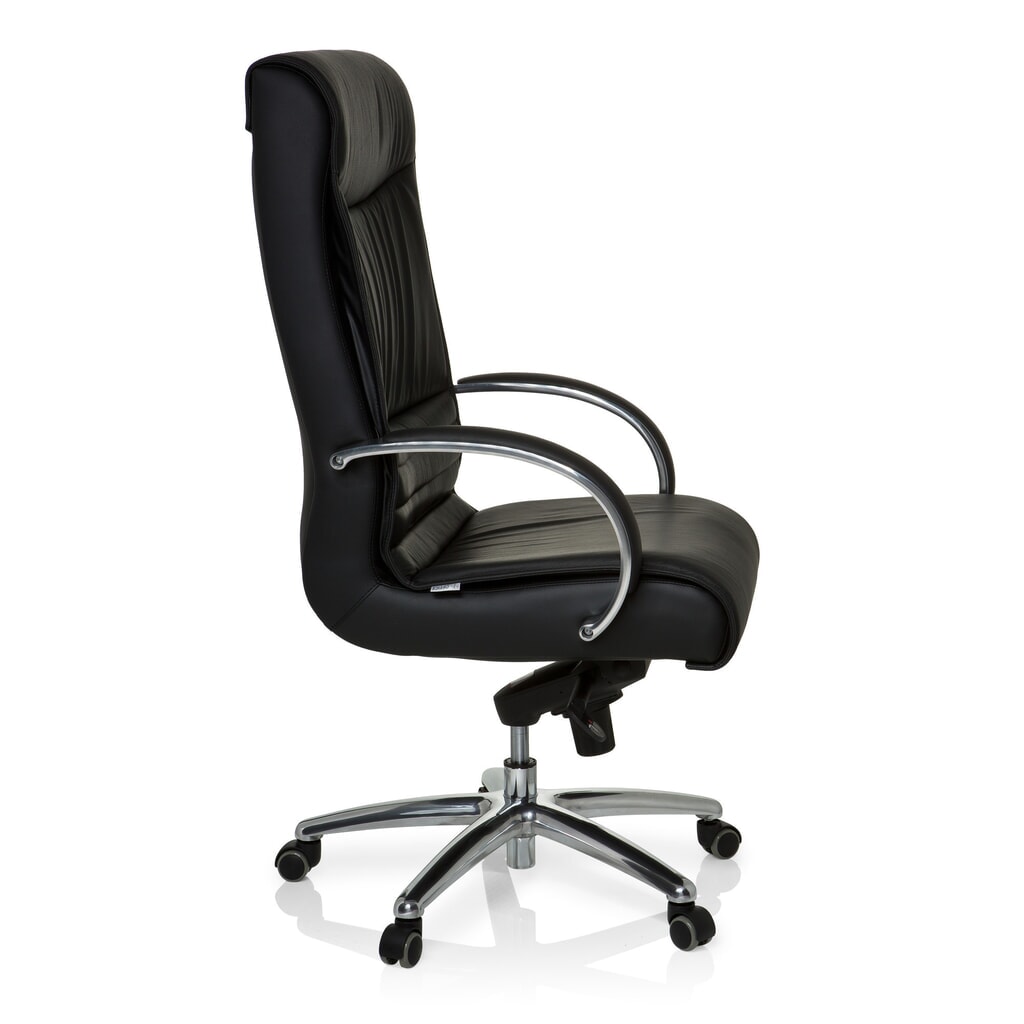 hjh OFFICE Bürostuhl / Chefsessel XXL F 400 Leder/Kunstleder, schwarz Produktabbildung Nr. 3: hjh OFFICE Bürostuhl / Chefsessel XXL F 400 Leder/Kunstleder, schwarz
