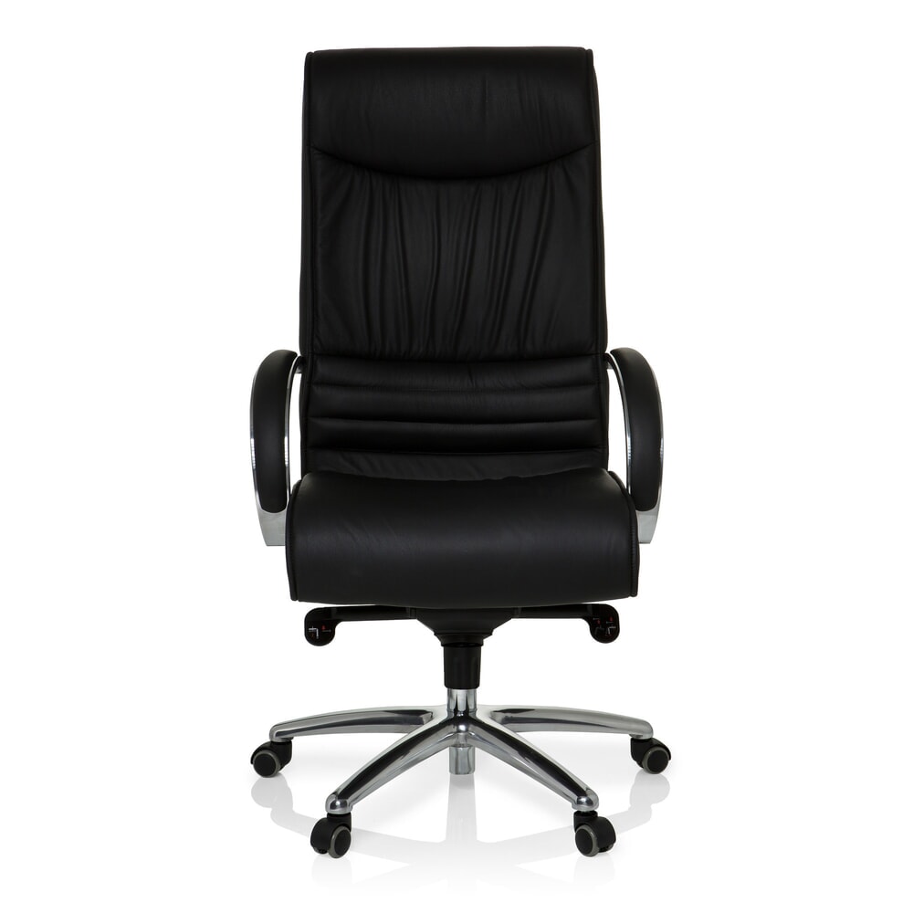 Produktabbildung: hjh OFFICE Bürostuhl / Chefsessel XXL F 400 Leder/Kunstleder, schwarz