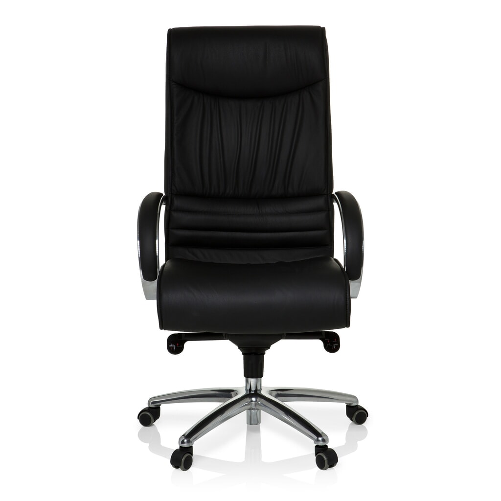 hjh OFFICE Bürostuhl / Chefsessel XXL F 400 Leder/Kunstleder, schwarz Produktabbildung Nr. 1: hjh OFFICE Bürostuhl / Chefsessel XXL F 400 Leder/Kunstleder, schwarz