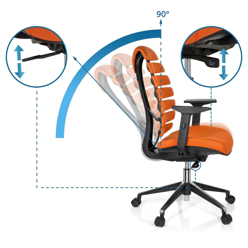 Produktabbildung Nr. 12: hjh OFFICE Bürostuhl / Drehstuhl ERGO LINE II Stoff, orange