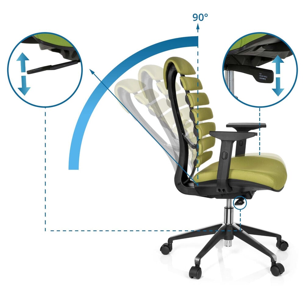 Produktabbildung Nr. 12: hjh OFFICE Bürostuhl / Drehstuhl ERGO LINE II Stoff, grün
