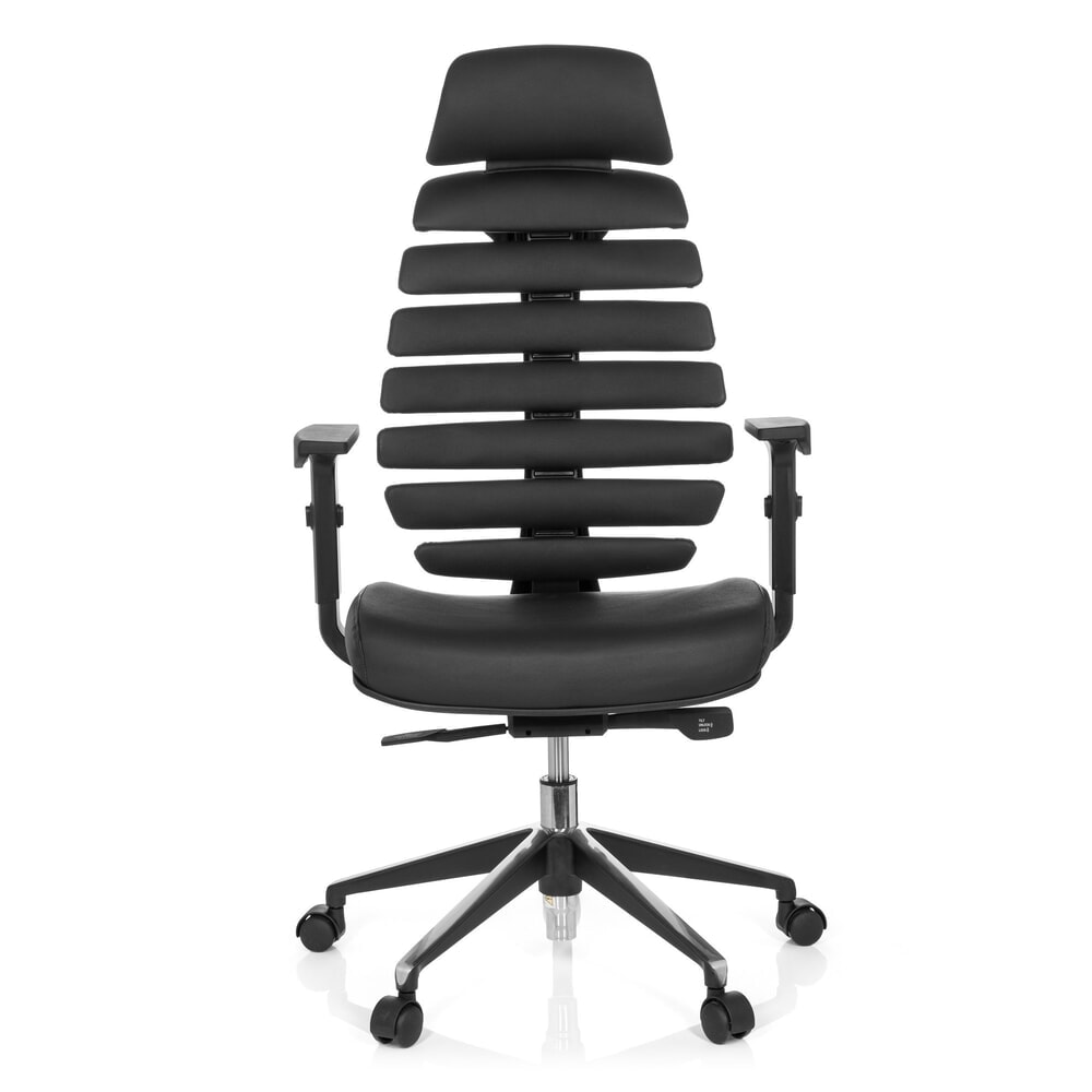 Produktabbildung Nr. 1: hjh OFFICE Bürostuhl / Drehstuhl ERGO LINE II PRO Leder, schwarz