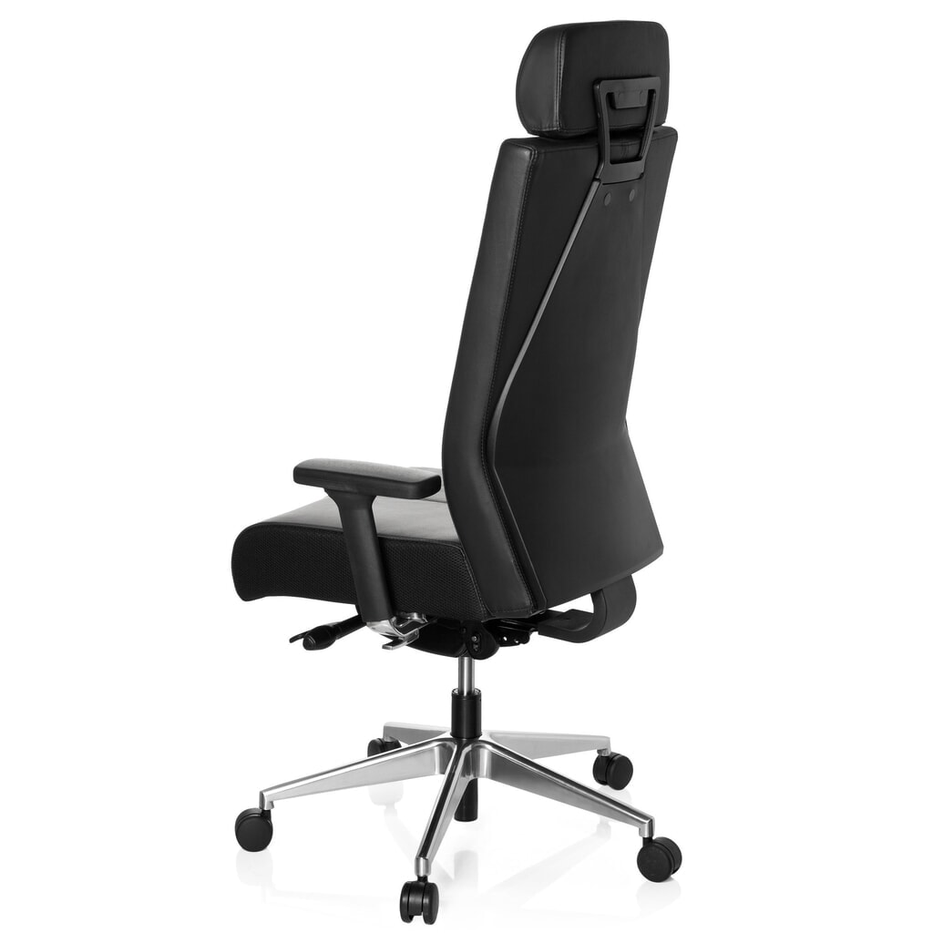 hjh OFFICE Bürostuhl / Drehstuhl PRO-TEC XXL Leder, schwarz Produktabbildung Nr. 9: hjh OFFICE Bürostuhl / Drehstuhl PRO-TEC XXL Leder, schwarz