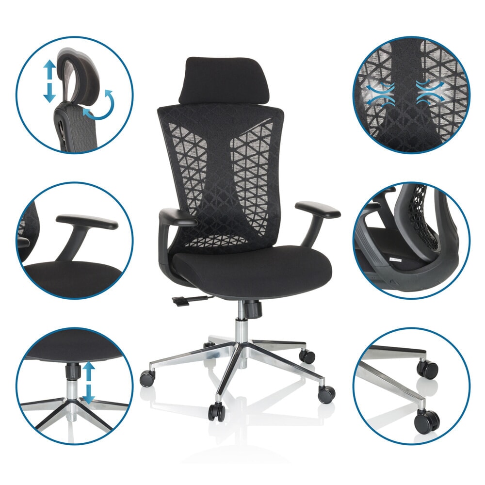 Produktabbildung Nr. 4: hjh OFFICE Bürostuhl / Drehstuhl FALEO B Netzstoff / Stoff, schwarz