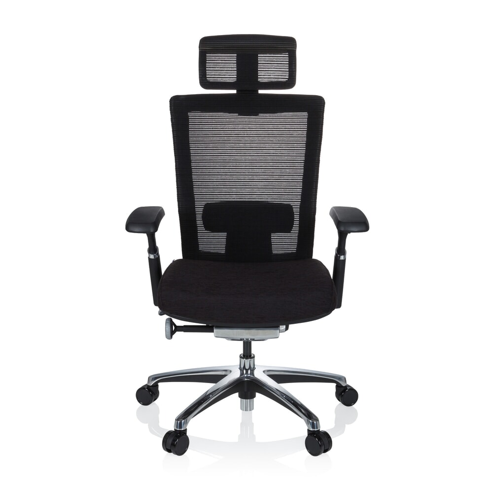 Produktabbildung: hjh OFFICE Bürostuhl NOVA PRO I ALU Stoff/Netzstoff, schwarz