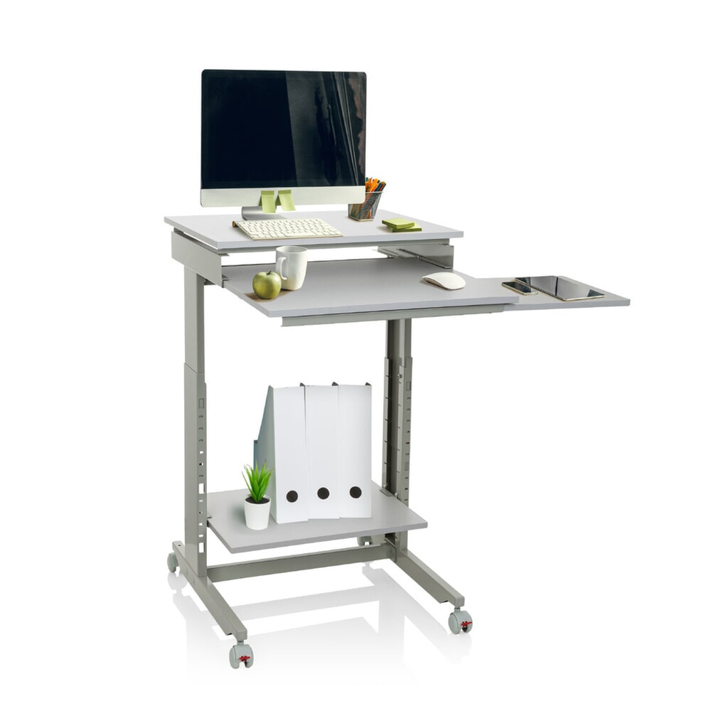 hjh OFFICE Computertisch / Schreibtisch WORKSTATION, grau Produktabbildung Nr. 2: hjh OFFICE Computertisch / Schreibtisch WORKSTATION, grau