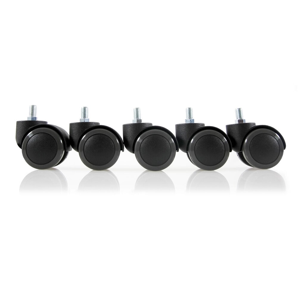 Produktabbildung Nr. 3: hjh OFFICE 5x Hartbodenrollen 50 mm / Gewinde M10 Büro-Stuhl-Rollen für Hartböden, (5er Pack)
