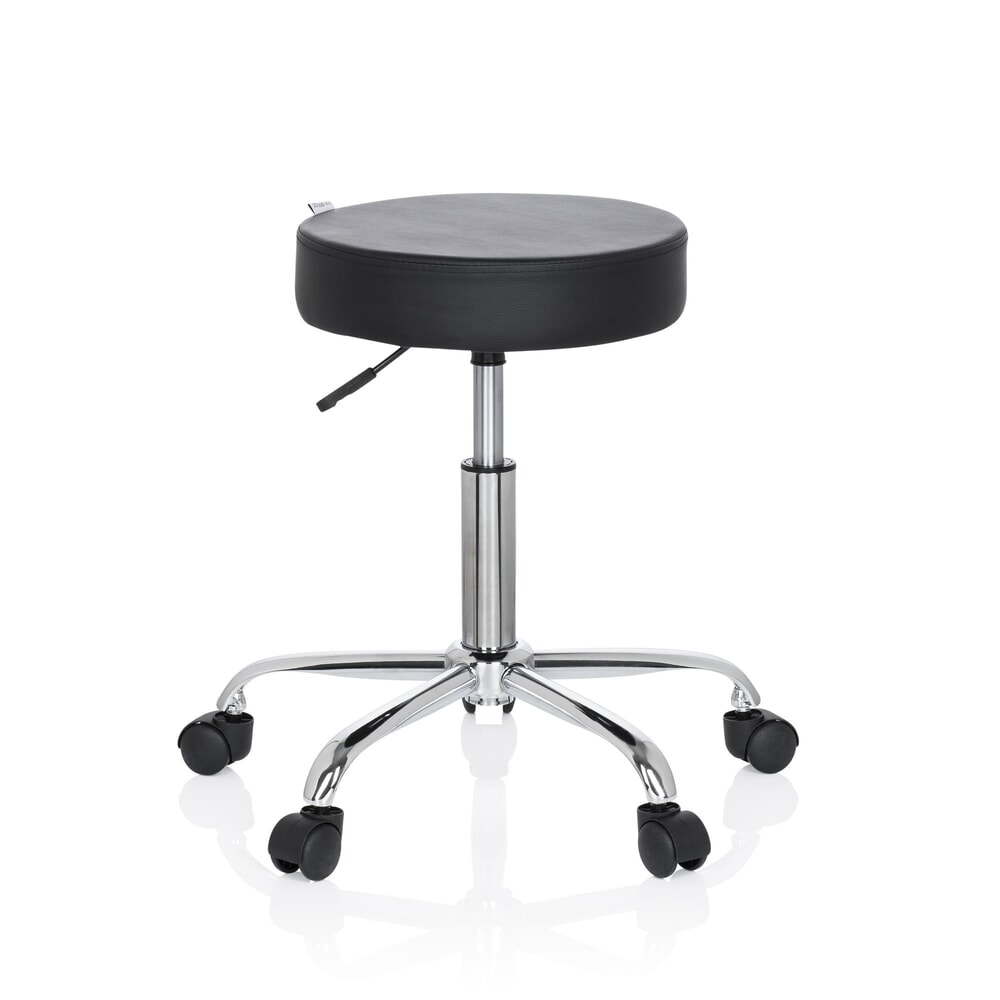 Produktabbildung: hjh OFFICE Ergonomischer Hocker / Drehhocker OPERATOR II Kunstleder, schwarz