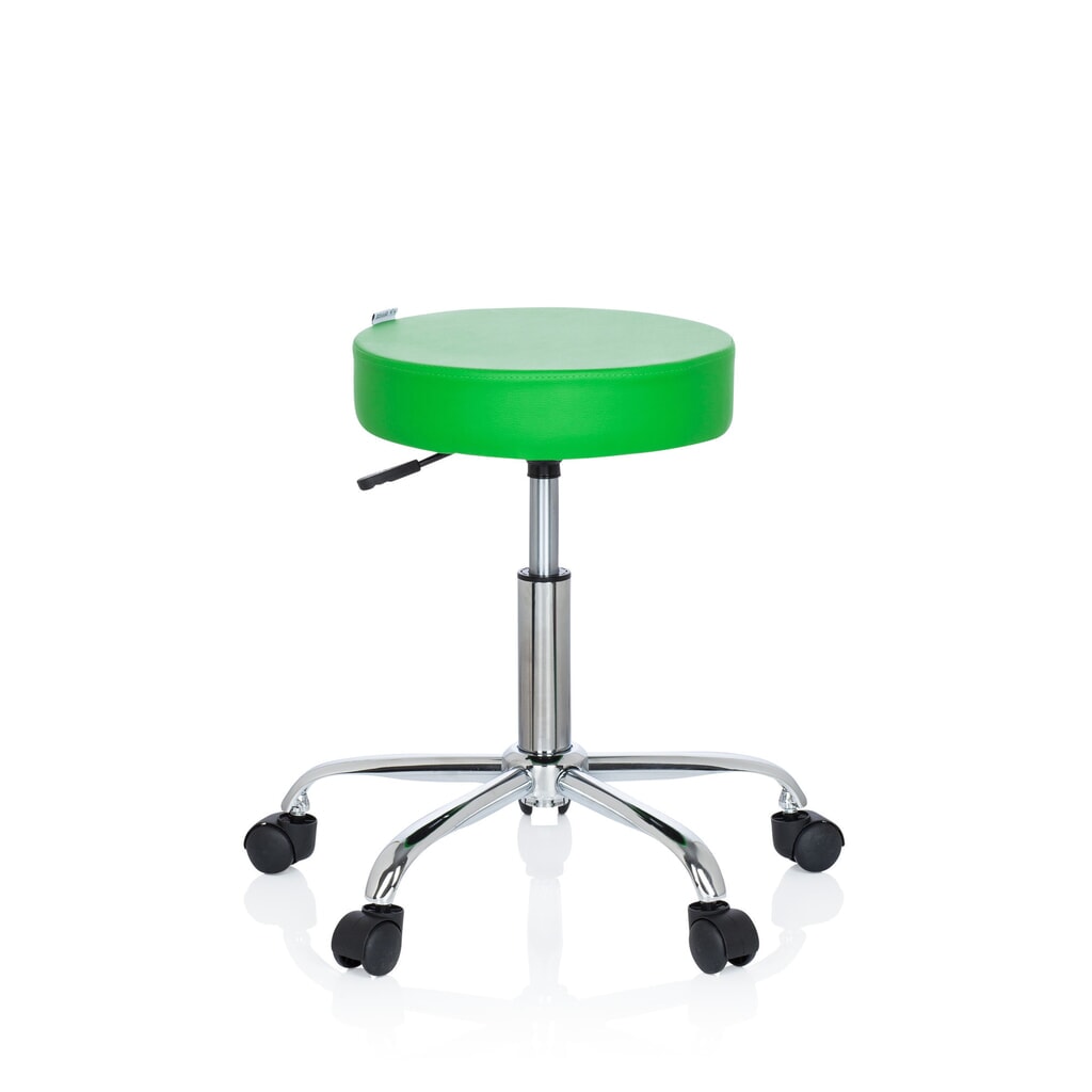 Produktabbildung: hjh OFFICE Ergonomischer Hocker / Drehhocker OPERATOR II Kunstleder, grün