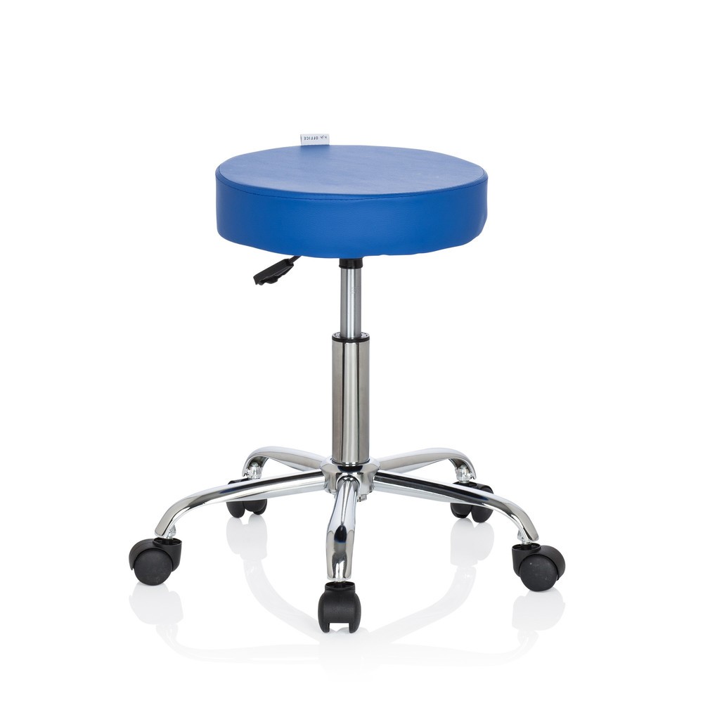 Produktabbildung Nr. 9: hjh OFFICE Ergonomischer Hocker / Drehhocker OPERATOR II Kunstleder, blau