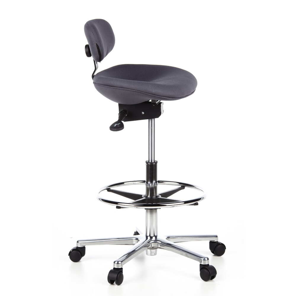 Produktabbildung Nr. 5: hjh OFFICE Hocker / Drehhocker WORK MF Stoff, anthrazit