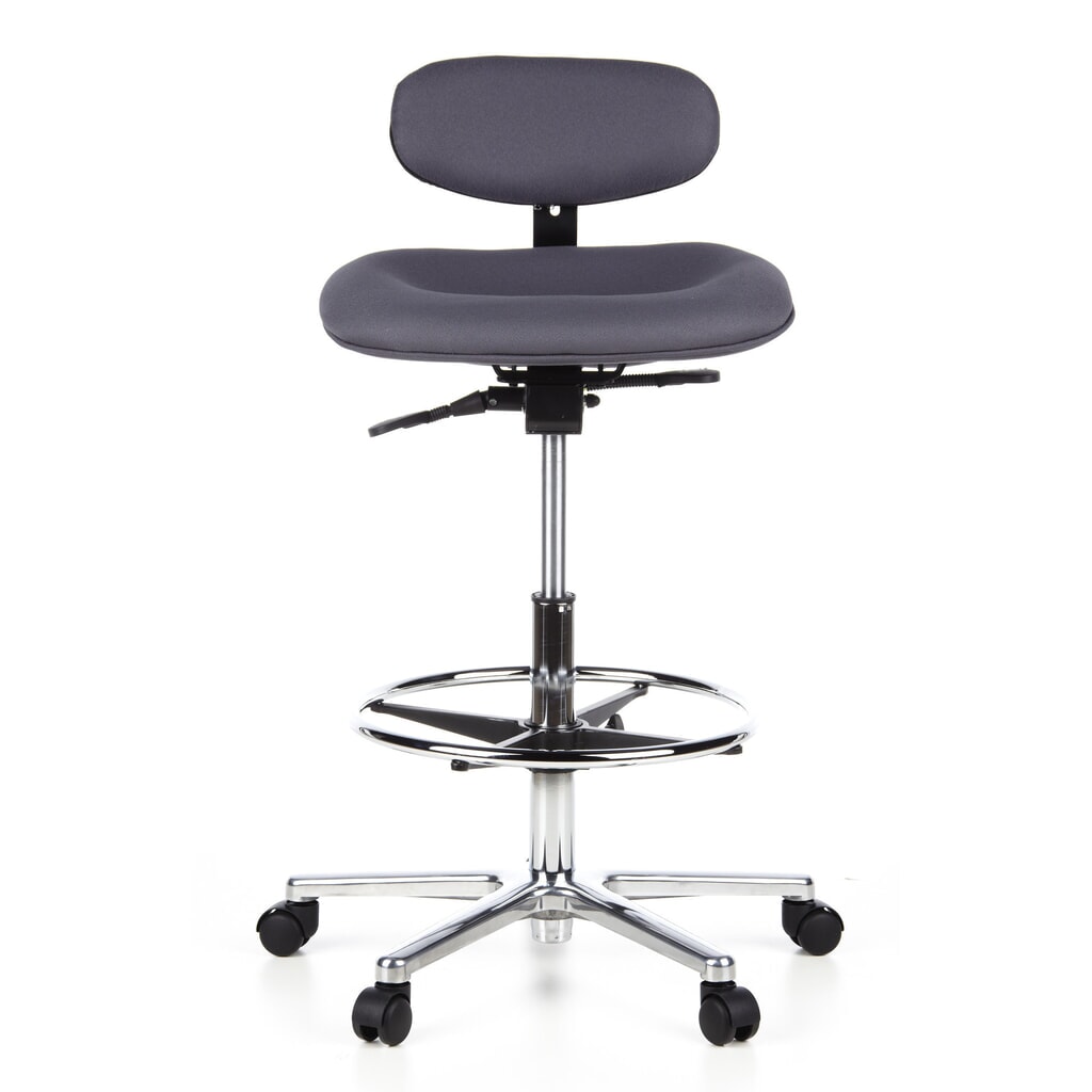 Produktabbildung: hjh OFFICE Hocker / Drehhocker WORK MF Stoff, anthrazit