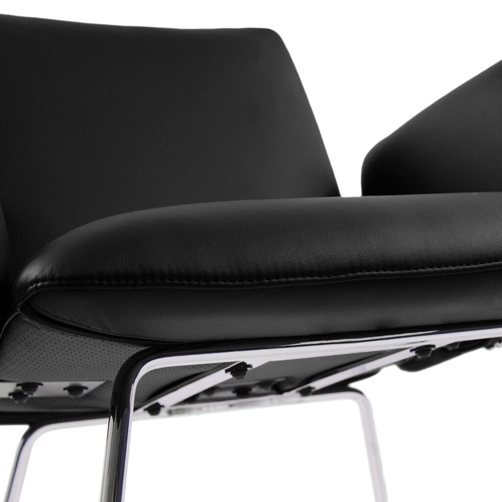 Produktabbildung Nr. 2: hjh OFFICE Besucherstuhl / Kufenstuhl DESIGNIA V Kunstleder, schwarz