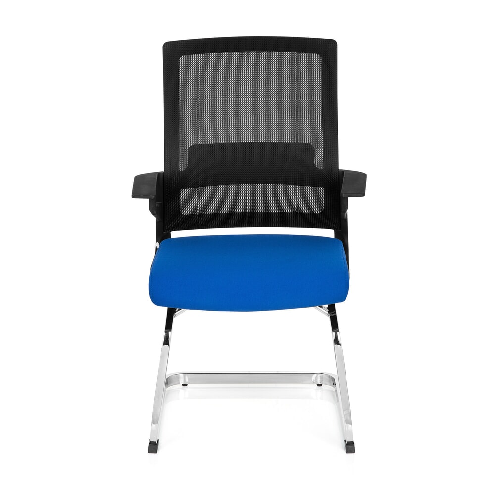 Produktabbildung: hjh OFFICE Konferenzstuhl / Freischwinger / INVENTOR V Stoff, schwarz / blau