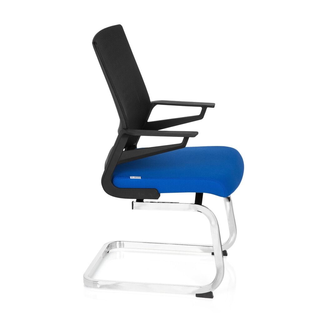 hjh OFFICE Konferenzstuhl / Freischwinger / INVENTOR V Stoff, schwarz / blau Produktabbildung Nr. 6: hjh OFFICE Konferenzstuhl / Freischwinger / INVENTOR V Stoff, schwarz / blau