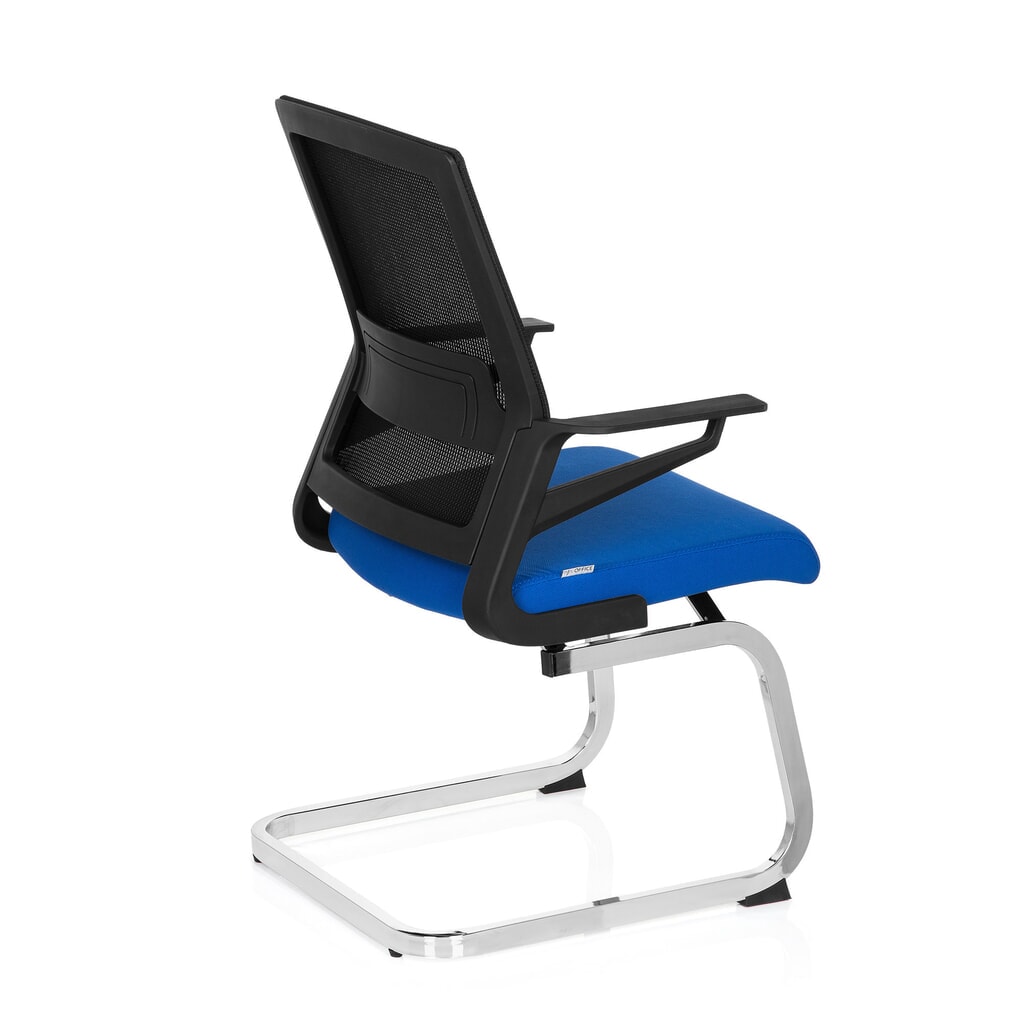 Produktabbildung Nr. 7: hjh OFFICE Konferenzstuhl / Freischwinger / INVENTOR V Stoff, schwarz / blau