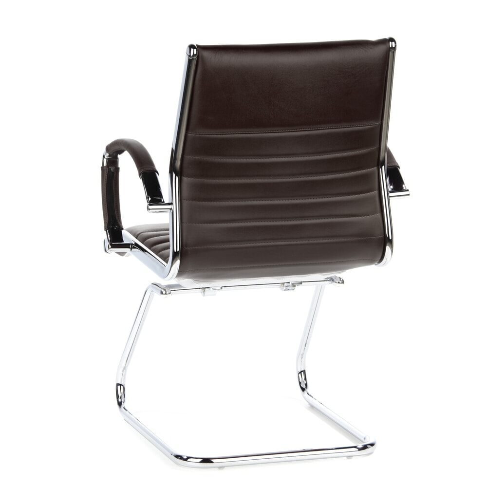 Produktabbildung Nr. 7: hjh OFFICE Konferenzstuhl / Freischwinger / PARMA V Leder, braun Chrom