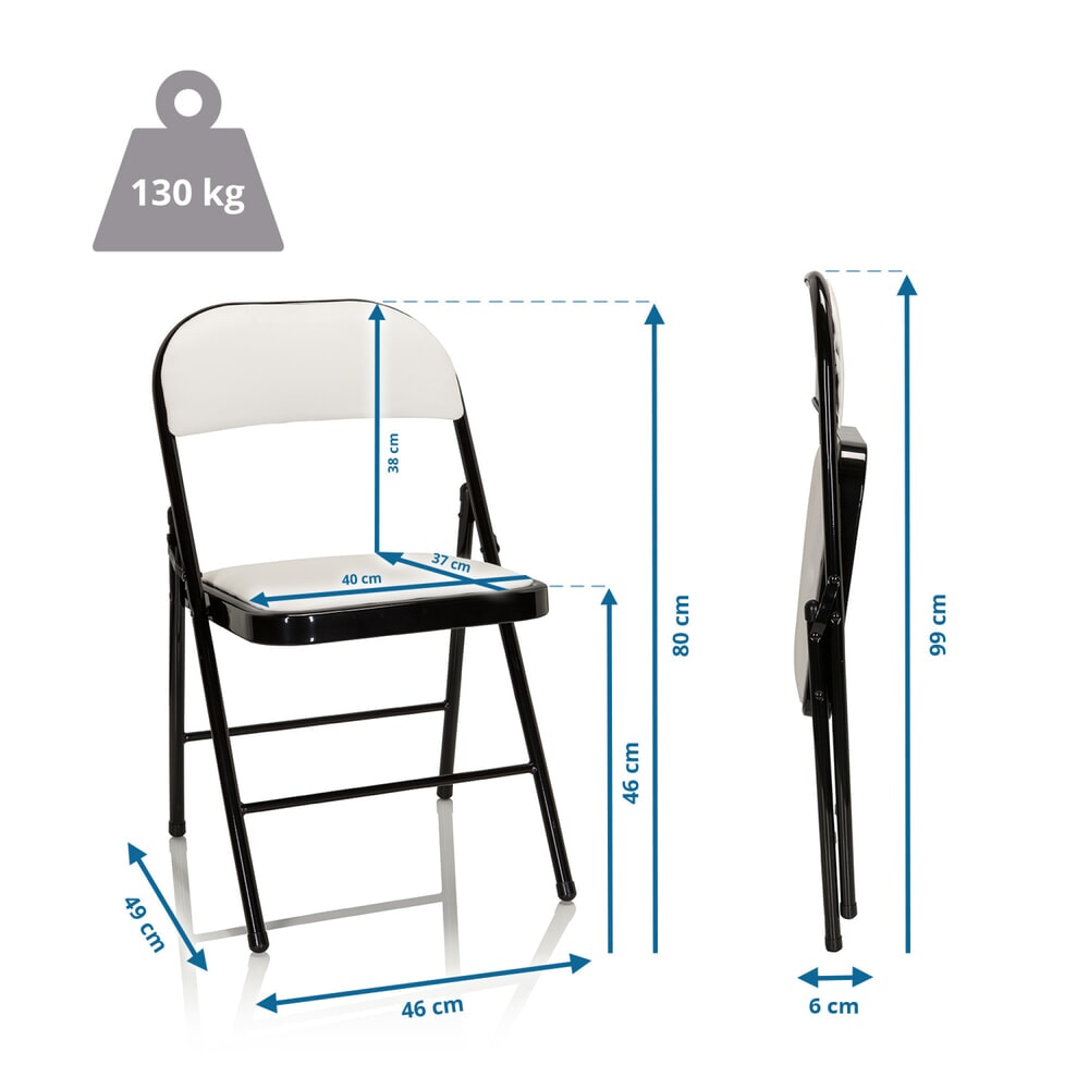 Produktabbildung Nr. 5: hjh OFFICE Konferenzstuhl / Besucherstuhl / Klappstuhl TUDELA PU, weiss