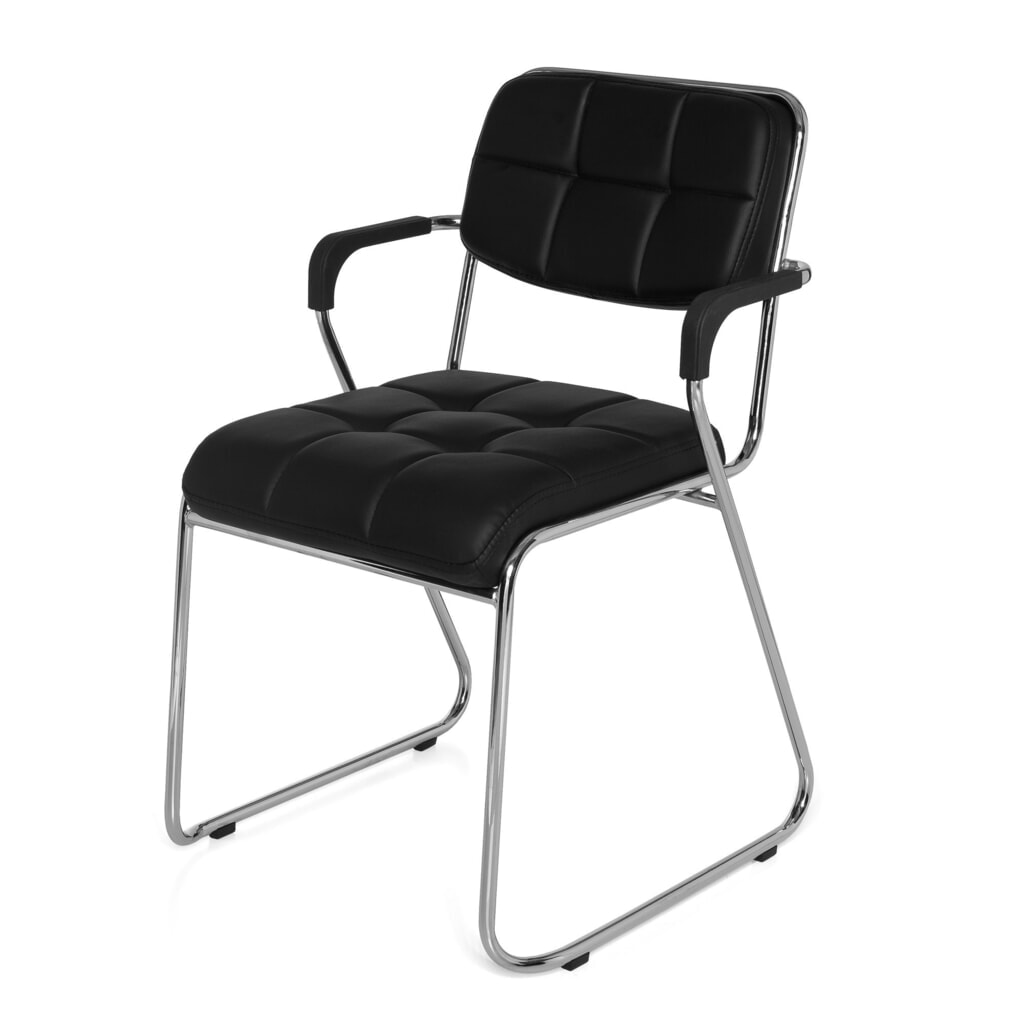 Produktabbildung Nr. 10: hjh OFFICE Konferenzstuhl / Kufenstuhl / ZANTA PU, schwarz