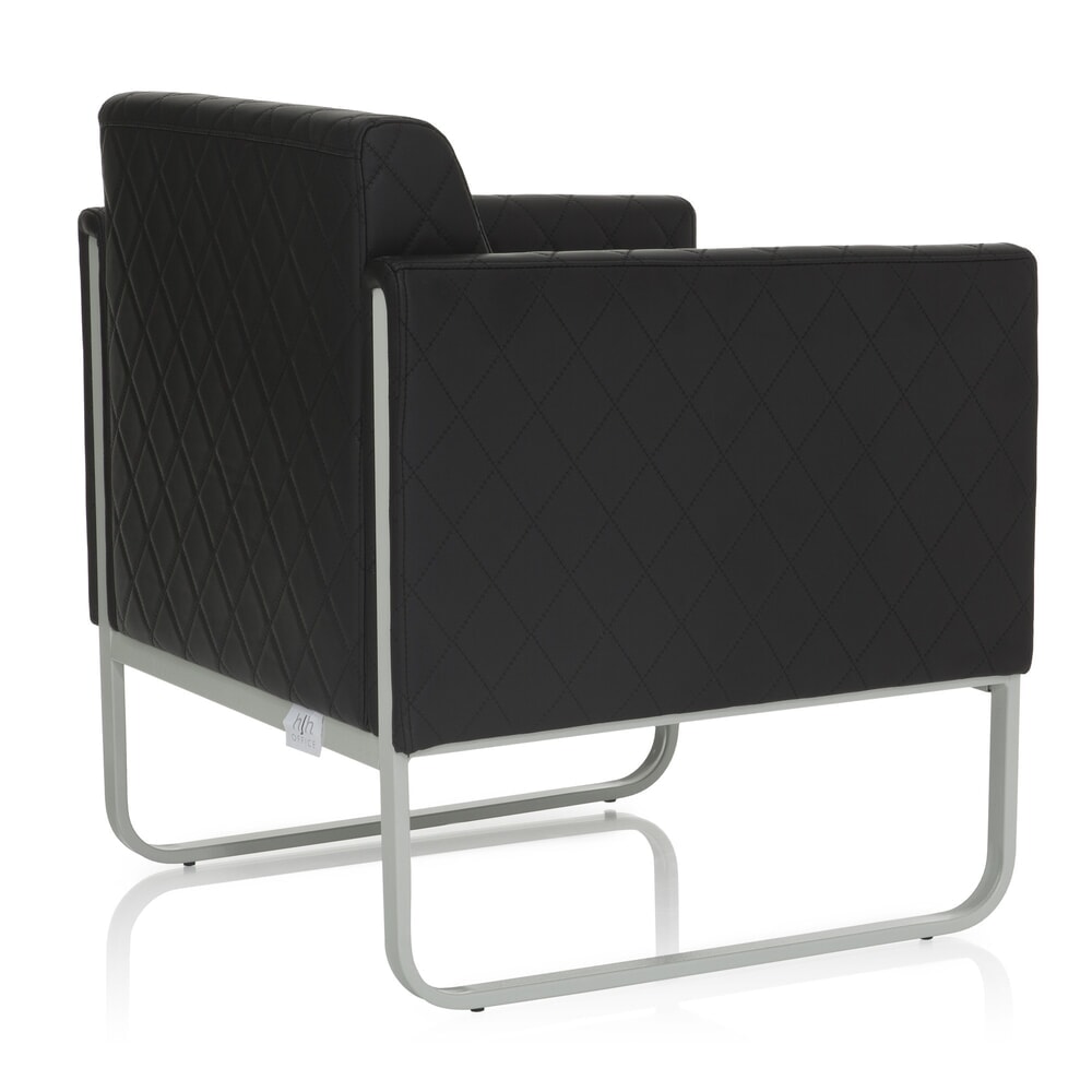 Produktabbildung Nr. 4: hjh OFFICE Loungesessel ARUBA STEP Gestell lichtgrau Kunstleder, 1-Sitzer, schwarz