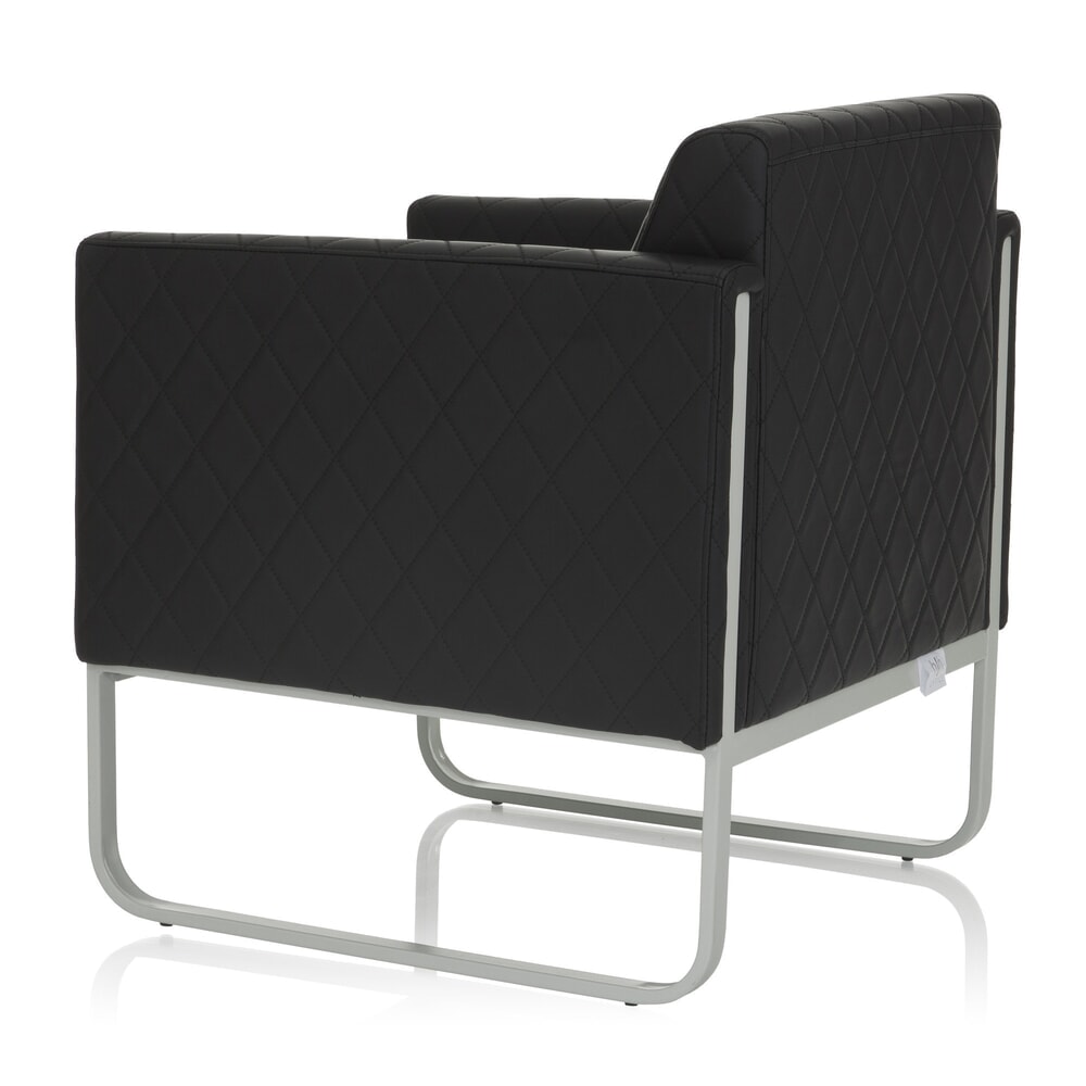 Produktabbildung Nr. 8: hjh OFFICE Loungesessel ARUBA STEP Gestell lichtgrau Kunstleder, 1-Sitzer, schwarz