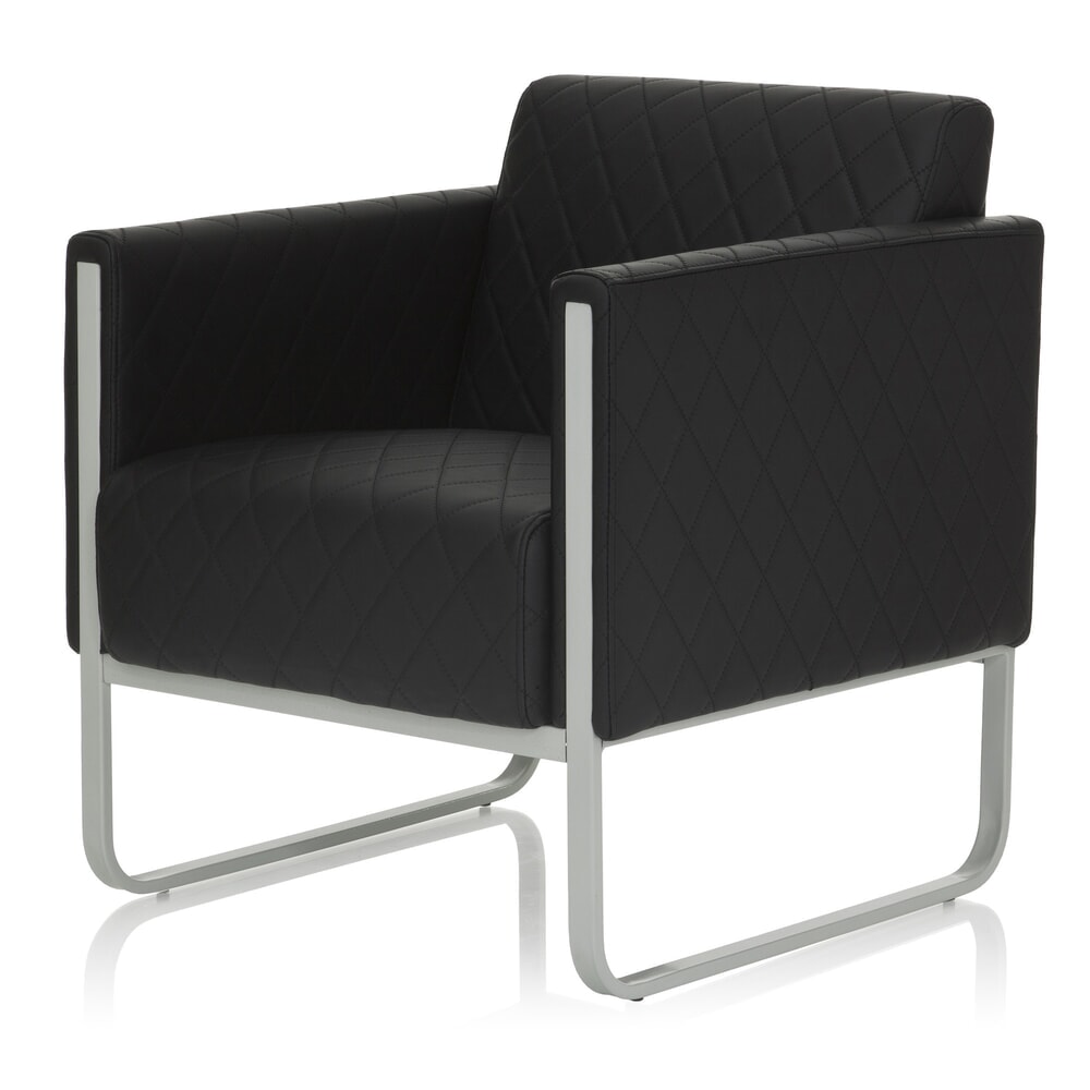 Produktabbildung Nr. 10: hjh OFFICE Loungesessel ARUBA STEP Gestell lichtgrau Kunstleder, 1-Sitzer, schwarz