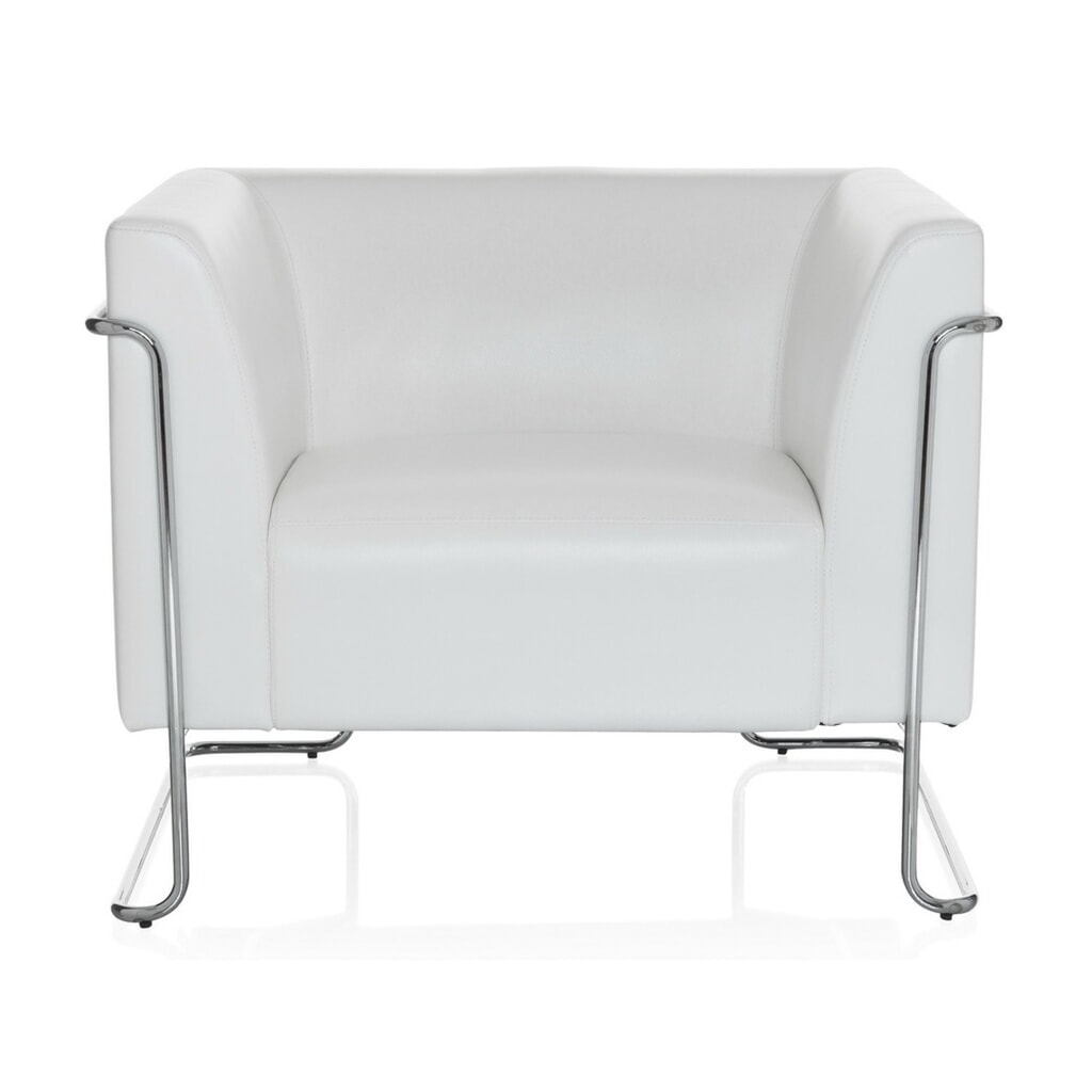 Produktabbildung: hjh OFFICE Loungesessel CURACAO Kunstleder, 1-Sitzer, weiss