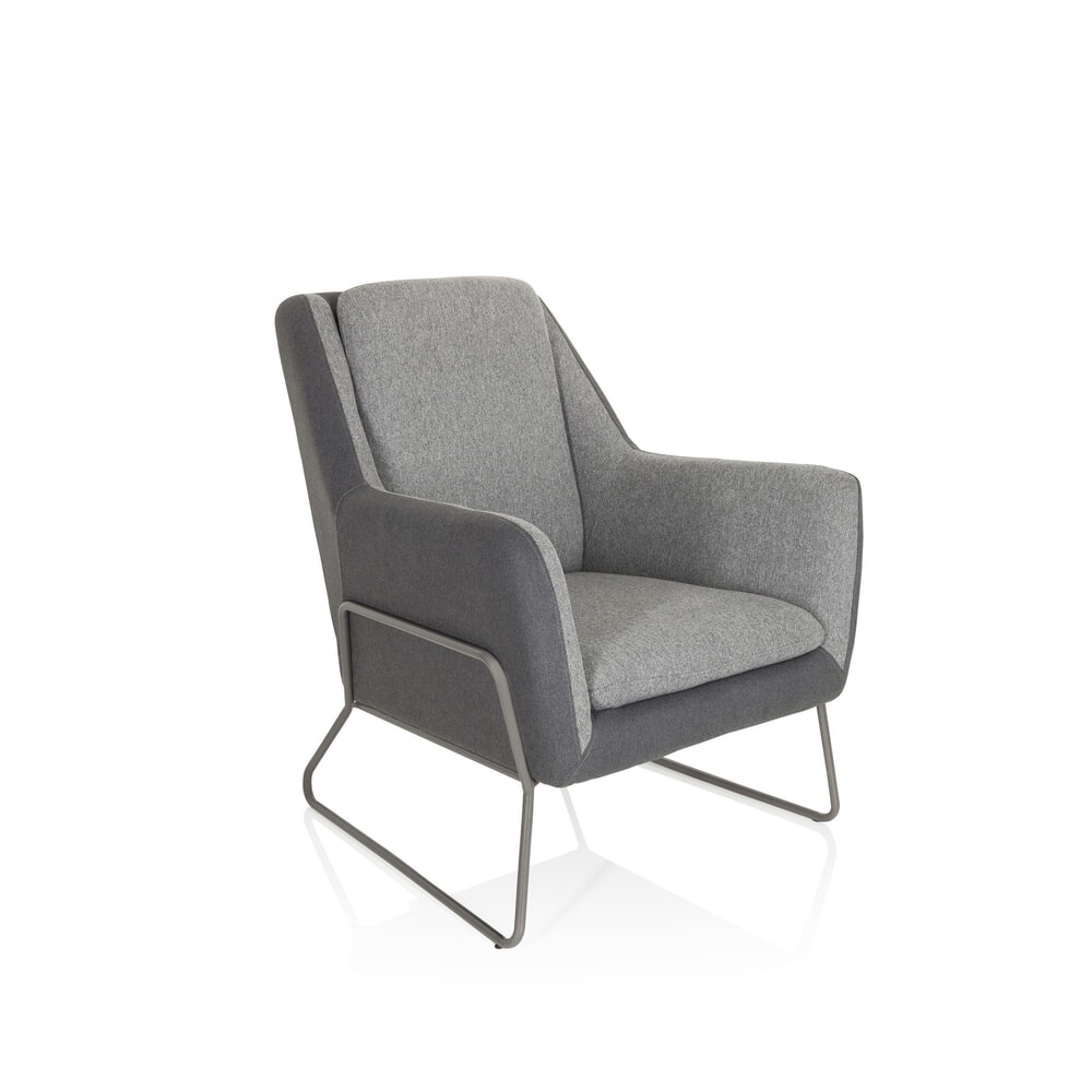 Produktabbildung Nr. 6: hjh OFFICE Loungesessel LAGUN Kufengestell, 1-Sitzer, hellgrau/dunkelgrau